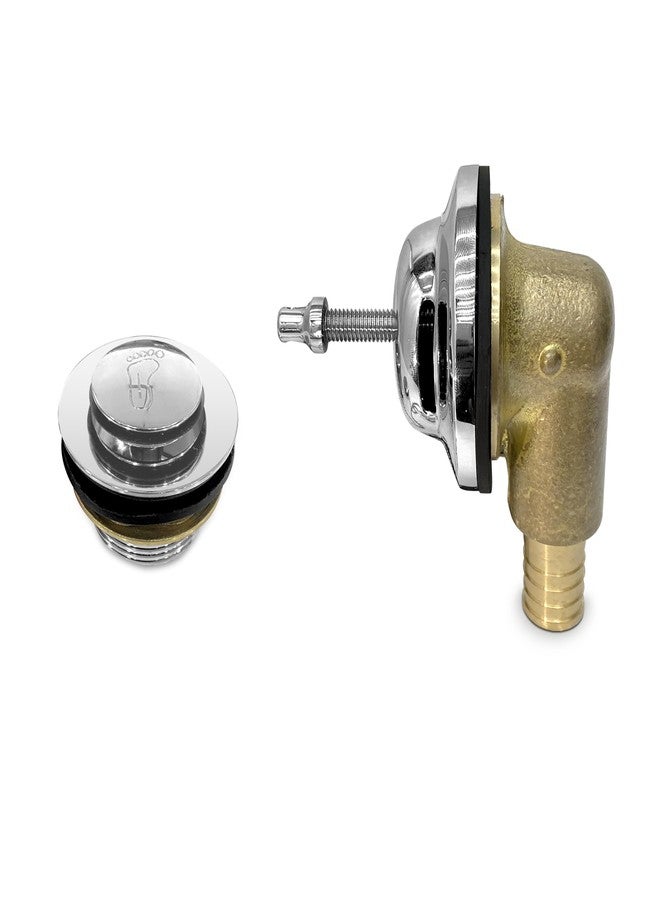 Plantex Pure Brass Bathtub Overflow with Chain Plug and Waste Coupling/Overflow Set/Durable and Stylish Design for Efficient Drainage and Easy Installation - (Chrome) - Image 1